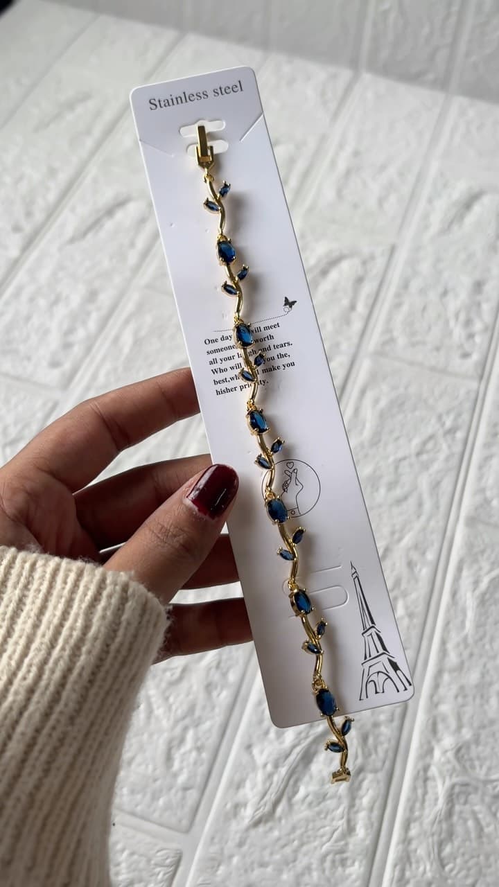 Anti-Tarnish Royal Blue Tulip Bracelet